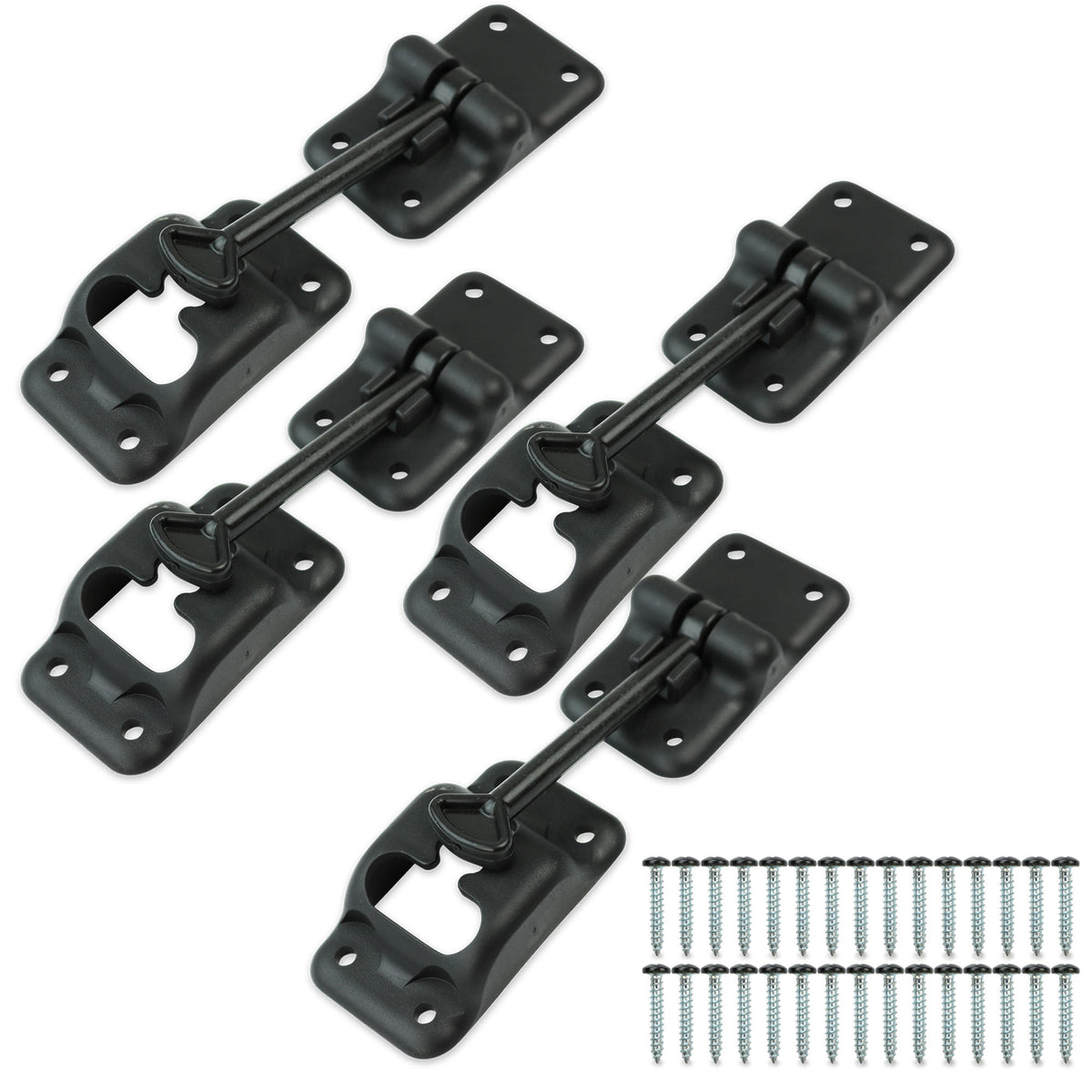 Leisure Coachworks RV Baggage Door Catch Holds Compartment Doors Open T Style 4 Inch (Black)