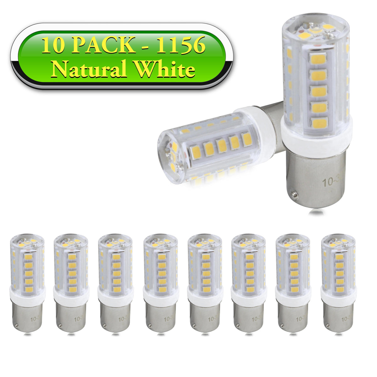 Leisure LED 12V RV Interior LED 1156 Bulb Light Replacement Cool White for Ceiling Dome Light Clear Lens 450 Lumen 2 Inch (Metal)
