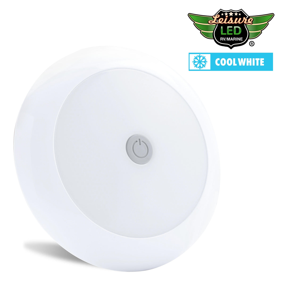 Leisure LED 12V RV Interior LED Surface Mount Ceiling Light Cool White On Off Switch with Frosted Lens 5 Inch (White)