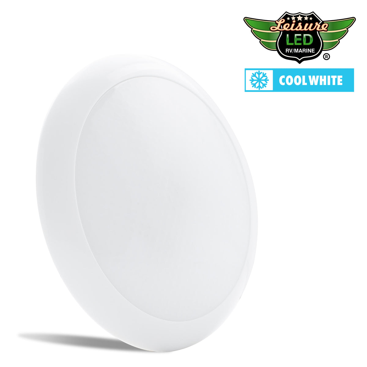 Leisure LED 12V RV Interior LED Surface Mount Ceiling Light Warm White with Frosted Lens 7 Inch (White)
