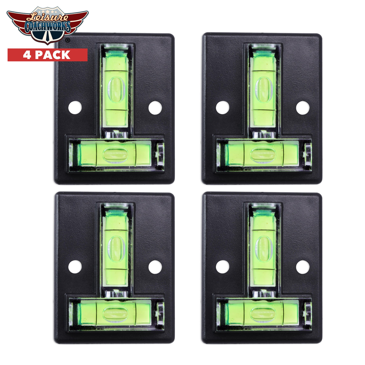 Leisure Coachworks RV Bubble Level Multipurpose 2 Way T Level 1.5 Inch x 2 Inch x 0.5 Inch Rectangle (Black)