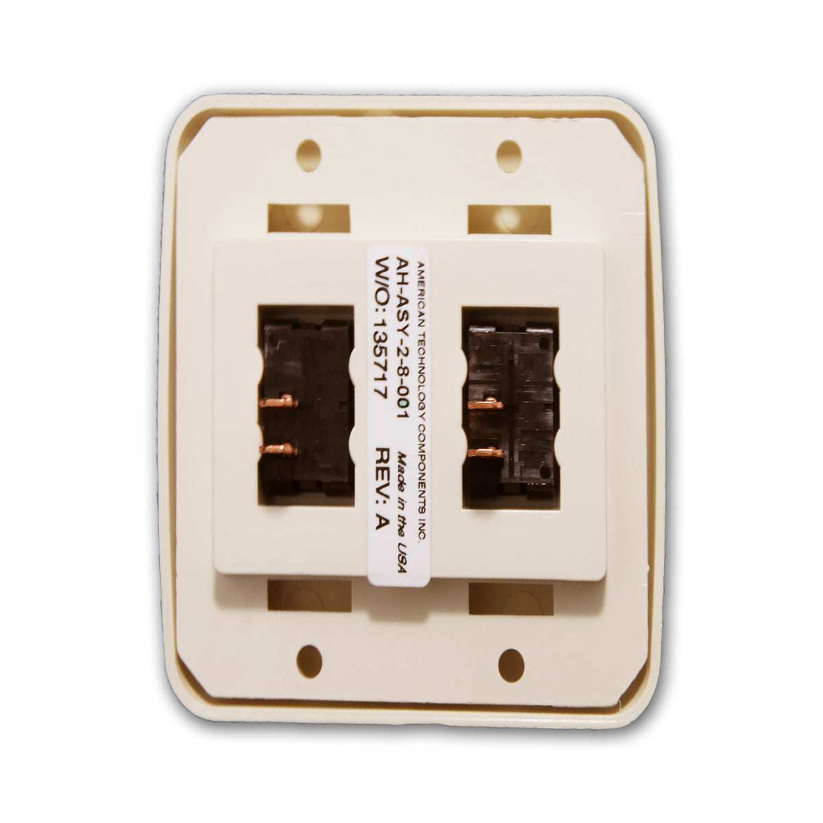 Leisure Coachworks 12V RV Contemporary Double SPST On Off Switch with Bezel 3.04 Inch x 2.83 Inch x 1.22 Inch (Almond)