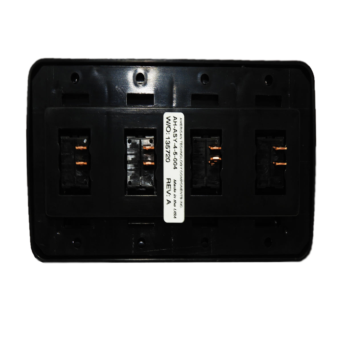 Leisure Coachworks 12V RV Contemporary Quadruple SPST On Off Switch with Bezel 5.32 Inch x 2.83 Inch x 1.22 Inch (Black)