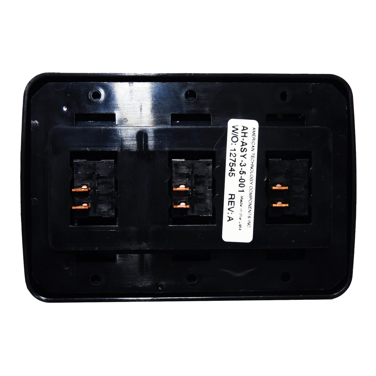 Leisure Coachworks 12V RV Contemporary Triple SPST On Off Switch with Bezel 4.18 Inch x 2.83 Inch x 1.22 Inch (Black)