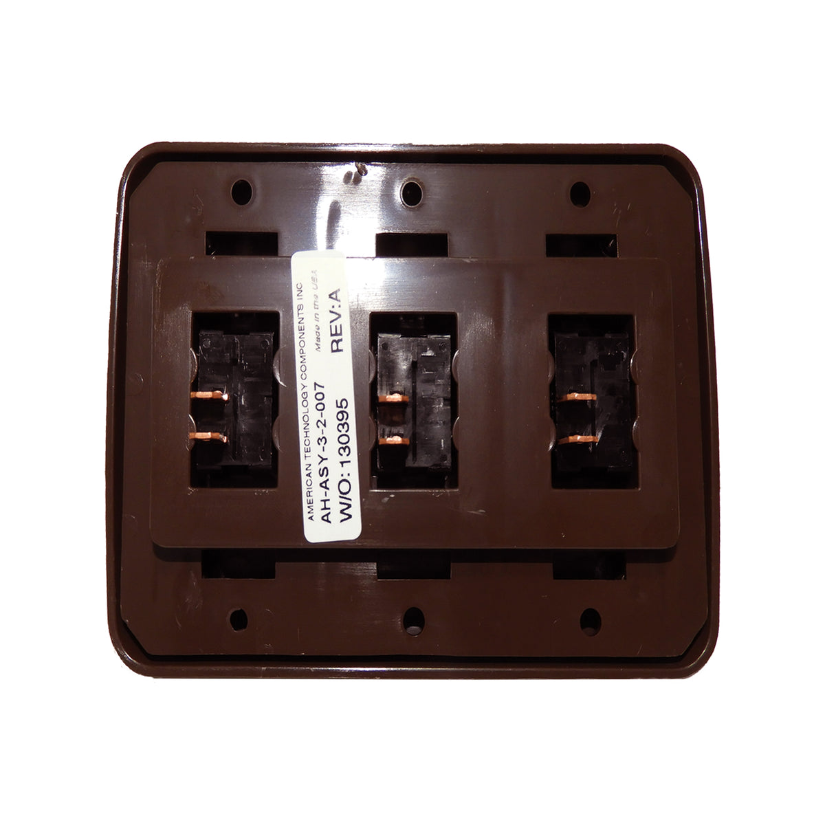 Leisure Coachworks 12V RV Contemporary Triple SPST On Off Switch with Bezel 4.18 Inch x 2.83 Inch x 1.22 Inch (Brown)