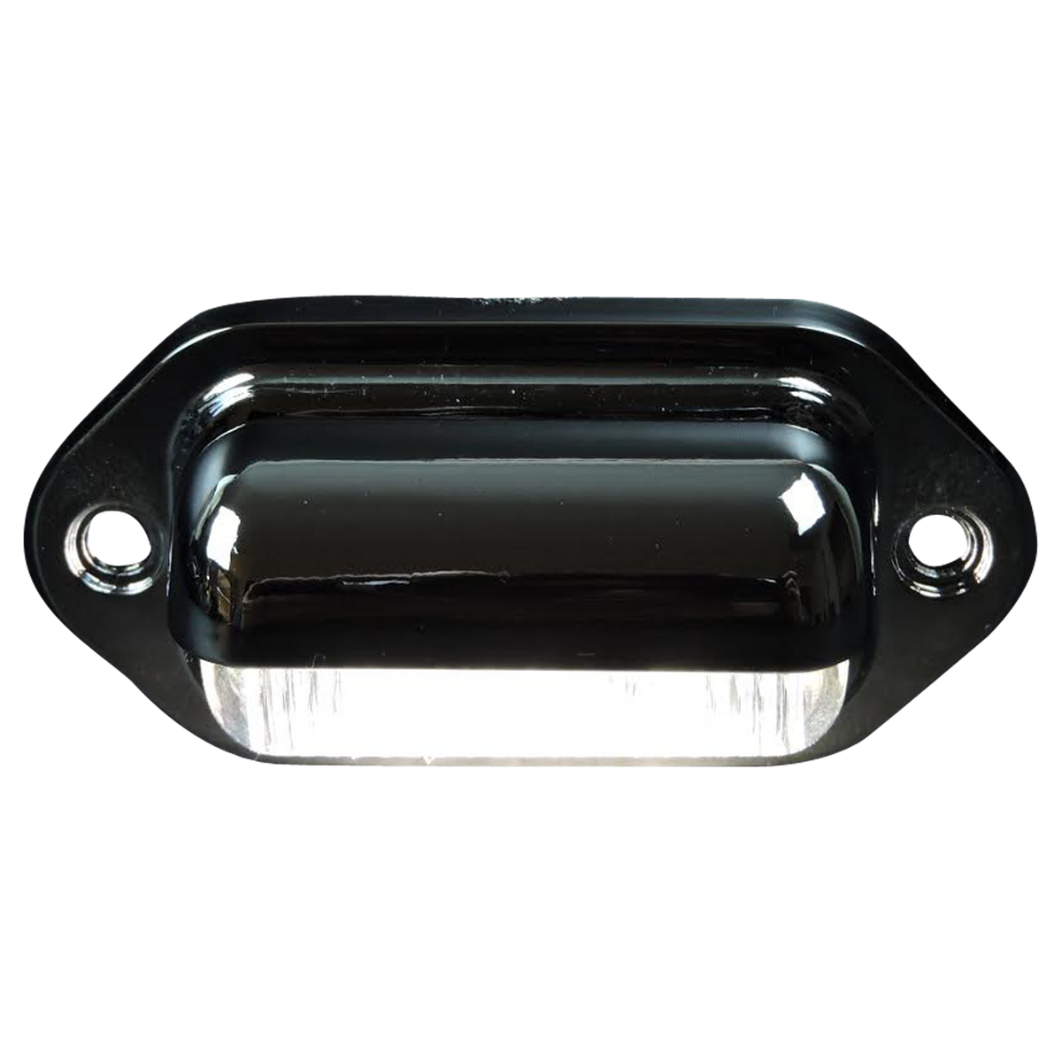 Leisure LED 12V RV Exterior LED License Plate Light Rectangle with Clear Lens 1.5 Inch (Black)