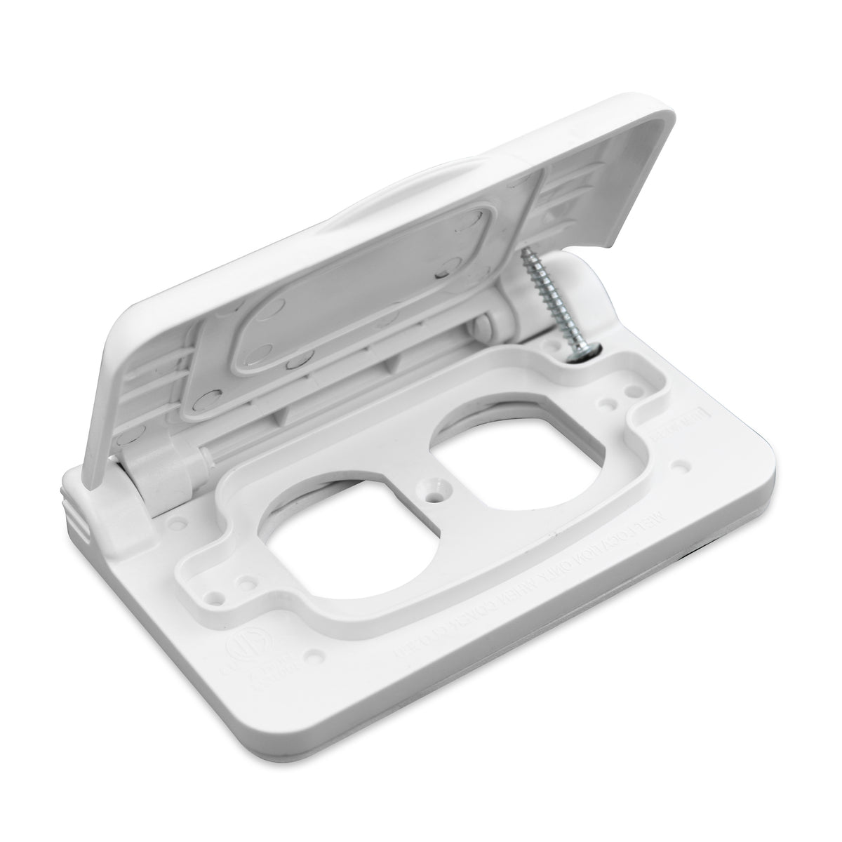 Leisure Cords 15AMP RV Power Cord Receptacle Weatherproof Cover Double 4 Inch x 3 Inch (White)