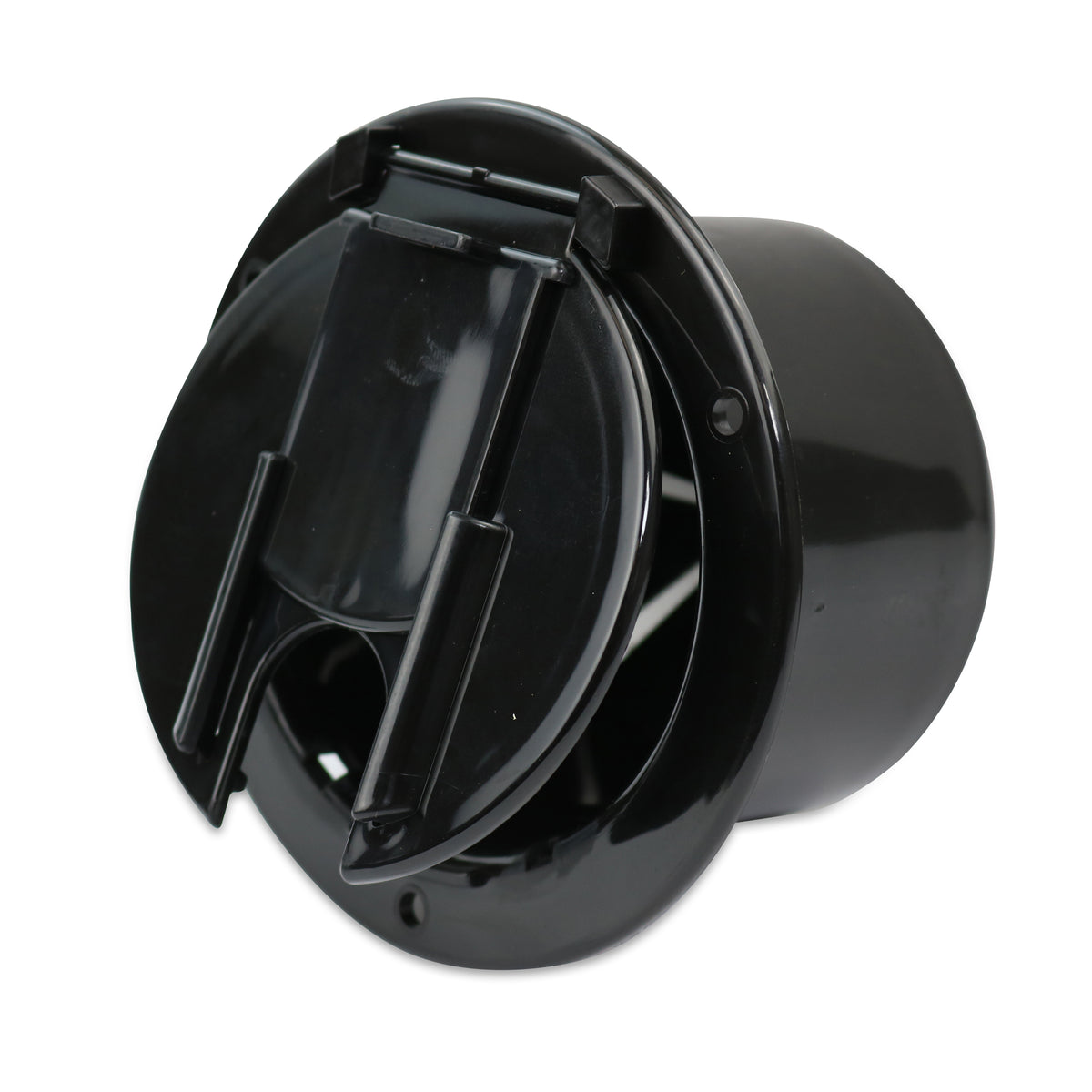 Leisure Cords RV Power Cord Utility Hatch Weatherproof Round Door 4.6 Inch x 2.6 Inch (Black)