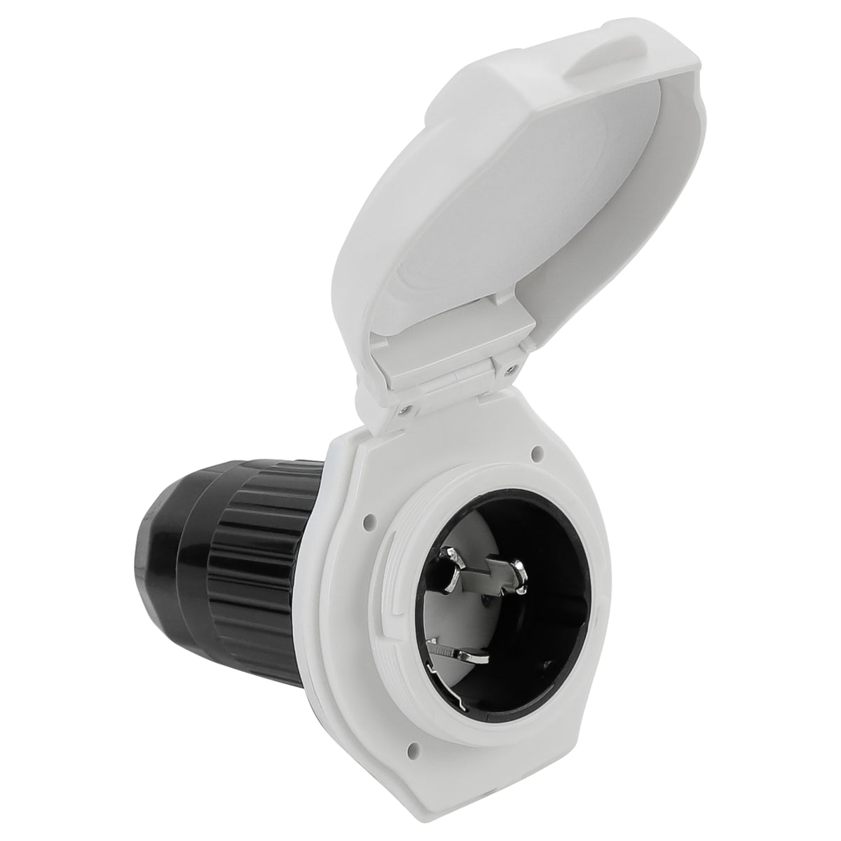 Leisure Cords 50AMP RV Power Inlet Twist Locking LED Indicator NEMA SS2-50P 5 Inch (White)