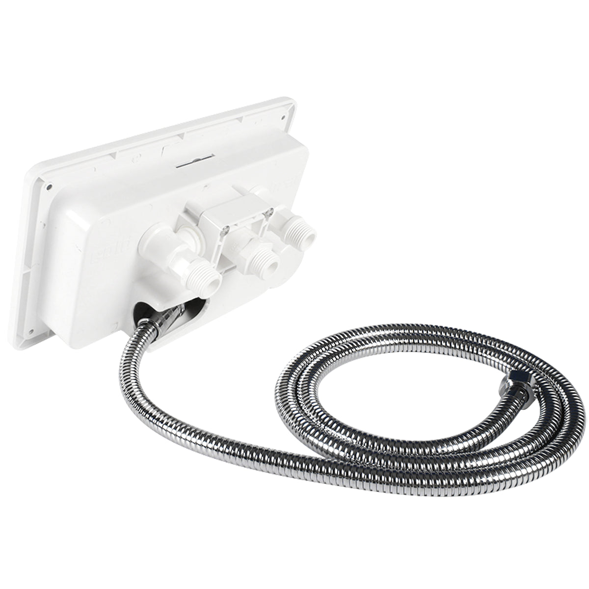 Leisure Coachworks RV Exterior Shower Box Kit for Cowboy Shower with Faucet Hose 10.5 Inch x 6.09 Inch (White)