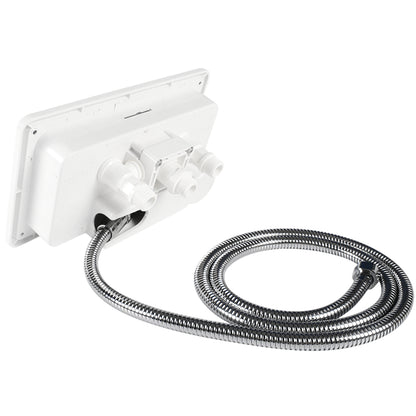 Leisure Coachworks RV Exterior Shower Box Kit for Cowboy Shower with Faucet Hose 10.5 Inch x 6.09 Inch (White)