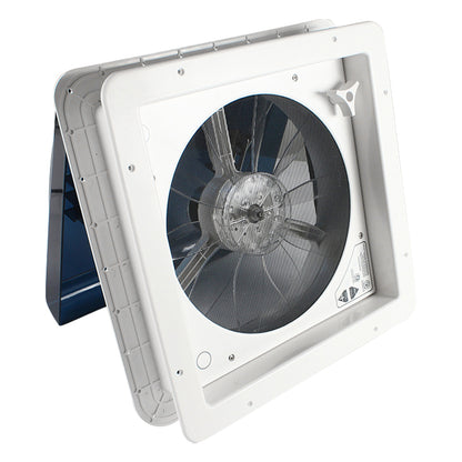 Leisure Coachworks RV Roof Vent Fan with 6 Speed Smoked Lid 14 Inch x 14 Inch (White)