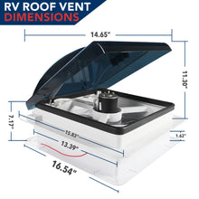 Leisure Coachworks RV Roof Vent Fan with 6 Speed Smoked Lid 14 Inch x 14 Inch (White)