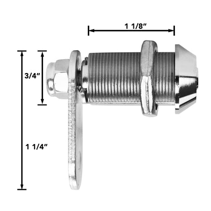 Leisure Locks RV Cam Latch with Keyed Tubular Lock for Compartment Doors 1.13 Inch (Metal)