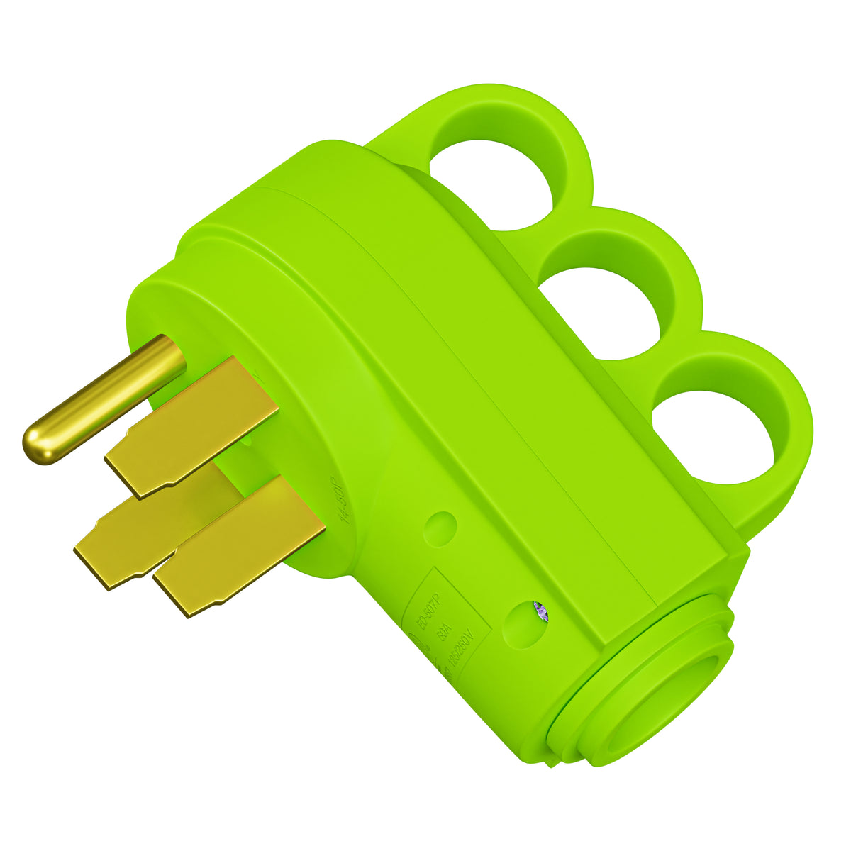 Leisure Cords 50AMP RV Replacement Plug 90 Degree Handle Standard NEMA 14-50P 4 Inch (Green)