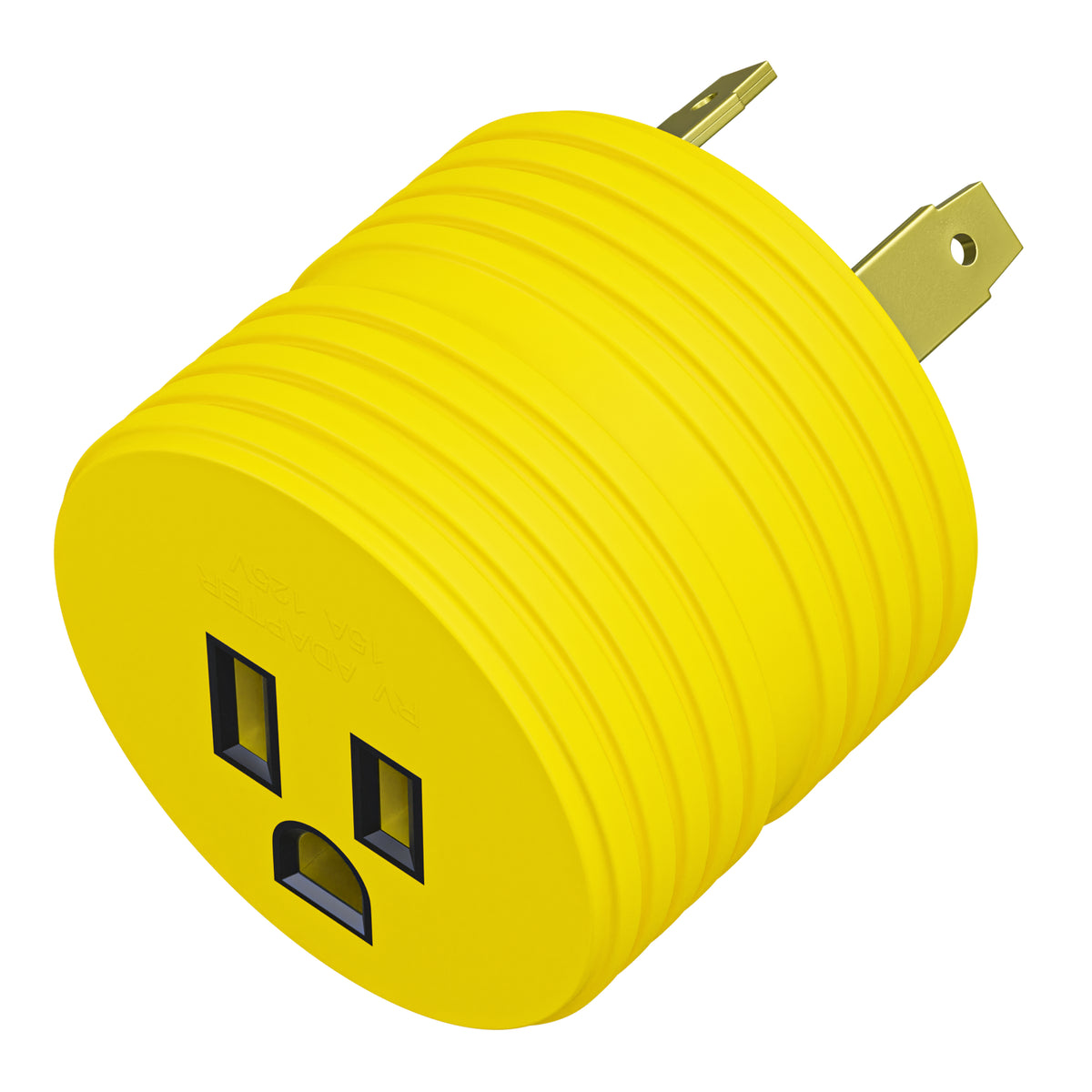 Leisure Cords 30AMP RV Electrical Adapter Standard NEMA TT-30P to 5-15R 3 Inch (Yellow)