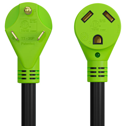 Leisure Cords 30AMP RV Extension Cord Standard 10 Foot (Green)