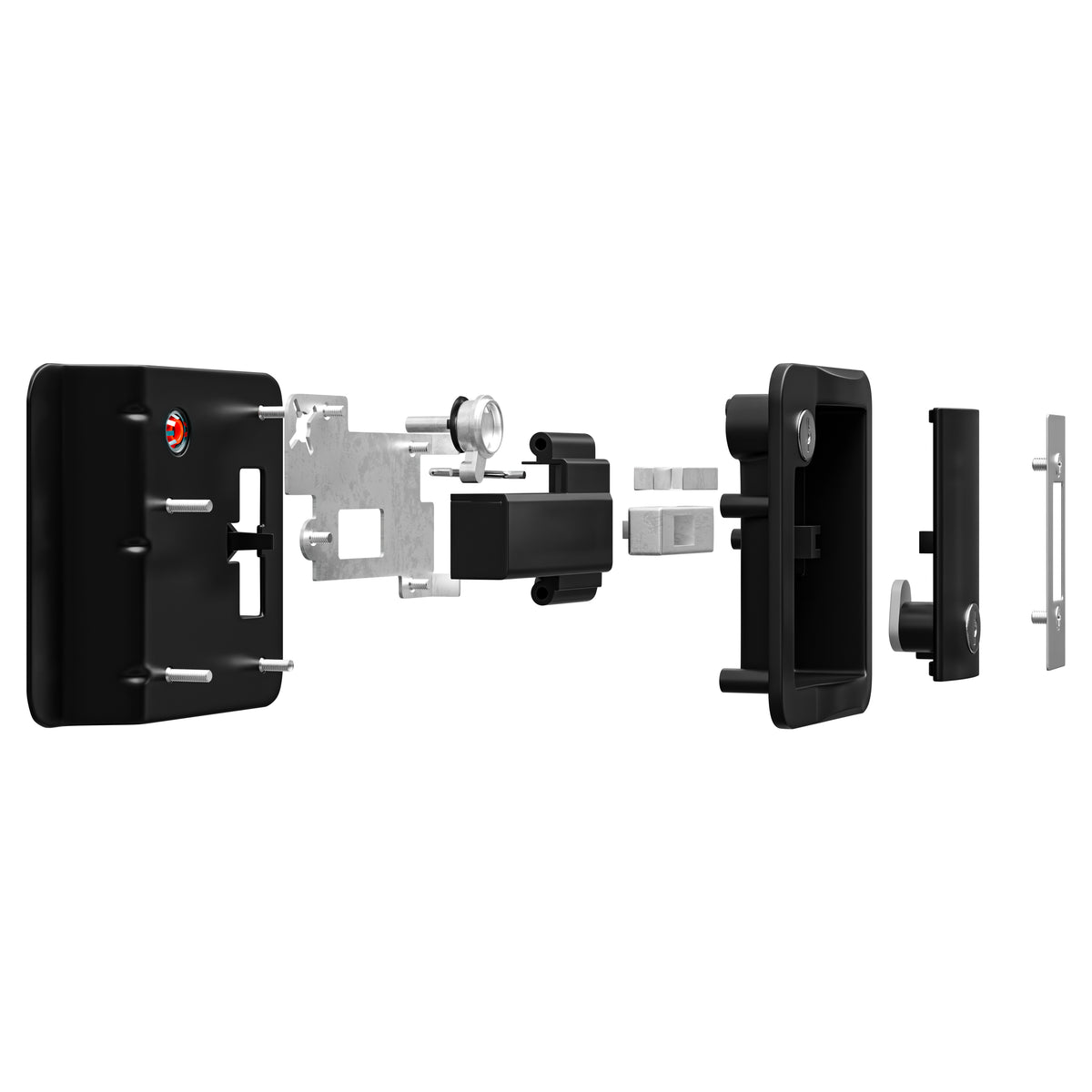 Leisure Locks RV Entry Door Lock with Paddle Deadbolt 2.5 Inch x 3.5 Inch (Black)