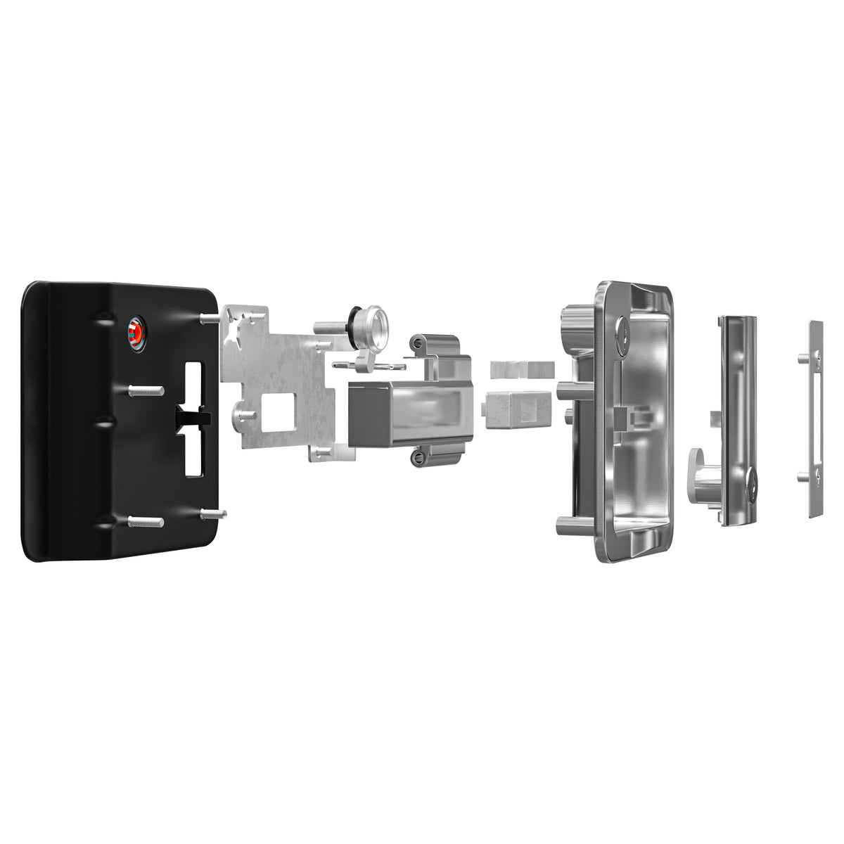 Leisure Locks RV Entry Door Lock with Paddle Deadbolt 2.5 Inch x 3.5 Inch (Chrome)
