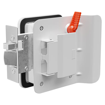 Leisure Locks RV Entry Door Lock with Paddle Deadbolt 2.5 Inch x 3.5 Inch (White)
