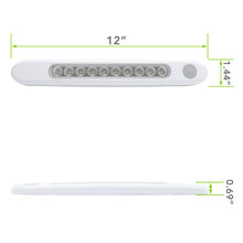 Leisure LED 12V RV Interior LED Cabinet Light Oval Natural White On Off Switch with Clear Lens 12 Inch (White)