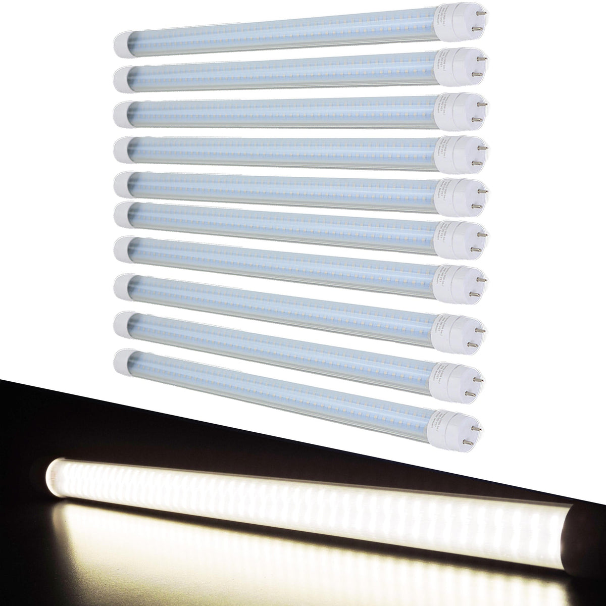 Leisure LED 12V RV Interior LED Tube Light T8 Cool White with Clear Lens 600 Lumen 18 Inch (White)