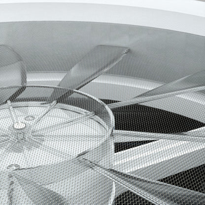 Leisure Coachworks RV Roof Vent Fan with 5 Speed Smoked Lid Rain Sensor and Remote 14 Inch x 14 Inch (White)