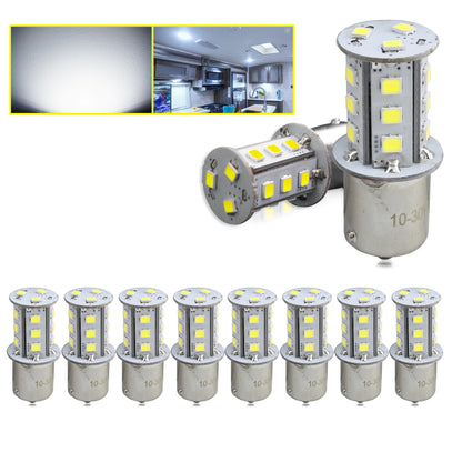 Leisure LED 12V RV Interior LED 1156 Bulb Light Replacement Cool White for Ceiling Dome Light 300 Lumen 1.72 Inch (Metal)