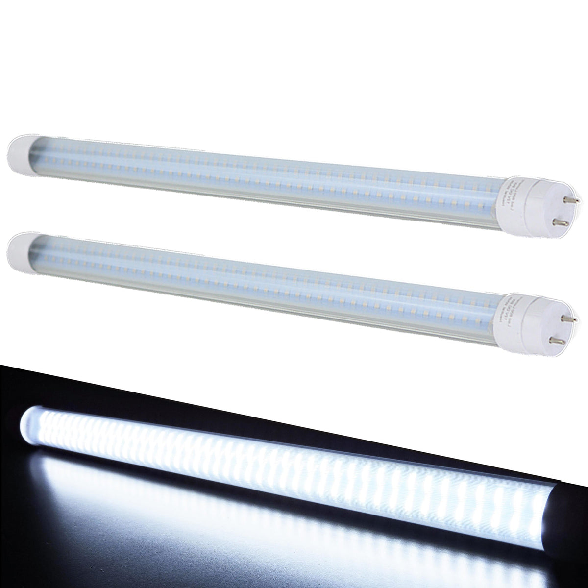Leisure LED 12V RV Interior LED Tube Light T8 Cool White with Clear Lens 600 Lumen 18 Inch (White)