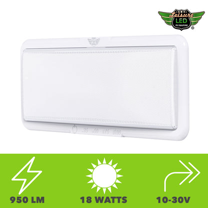 Leisure LED 12V RV Interior LED Ceiling Light Rectangle Natural White Touch Dimmer Switch 950 Lumen 14 Inch (White)