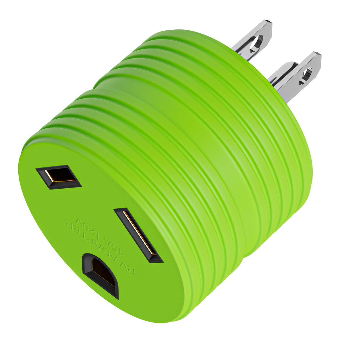 Leisure Cords 15AMP RV Electrical Adapter Standard NEMA 5-15P to TT-30R 3 Inch (Green)