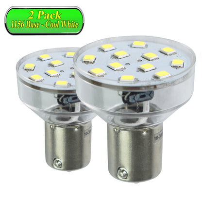 Leisure LED 12V RV Interior LED 1156 Bulb Light Replacement Cool White for Ceiling Dome Light 250 Lumen 1.43 Inch (Metal)