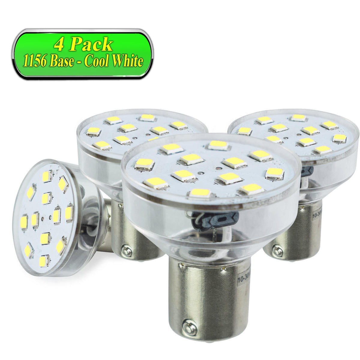 Leisure LED 12V RV Interior LED 1156 Bulb Light Replacement Cool White for Ceiling Dome Light 250 Lumen 1.43 Inch (Metal)