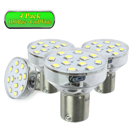 Leisure LED 12V RV Interior LED 1156 Bulb Light Replacement Cool White for Ceiling Dome Light 250 Lumen 1.43 Inch (Metal)