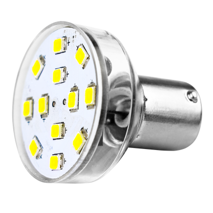 Leisure LED 12V RV Interior LED 1156 Bulb Light Replacement Cool White for Ceiling Dome Light 250 Lumen 1.43 Inch (Metal)