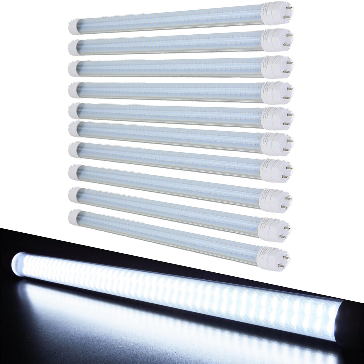 Leisure LED 12V RV Interior LED Tube Light T8 Cool White with Clear Lens 600 Lumen 18 Inch (White)