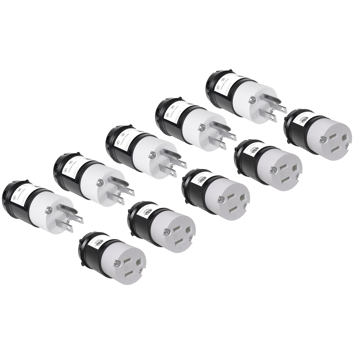 Leisure Cords 15AMP RV Replacement Plug Generator Kit NEMA 5-15P to 5-15R 2 Inch (Black)