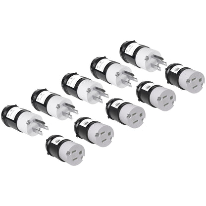 Leisure Cords 15AMP RV Replacement Plug Generator Kit NEMA 5-15P to 5-15R 2 Inch (Black)