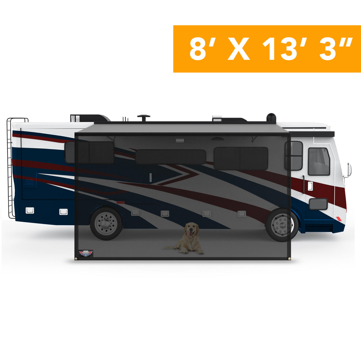 Leisure Coachworks RV Exterior Sun Shade Kit for Awning Mesh Screen (Black)