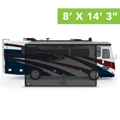 Leisure Coachworks RV Exterior Sun Shade Kit for Awning Mesh Screen (Black)