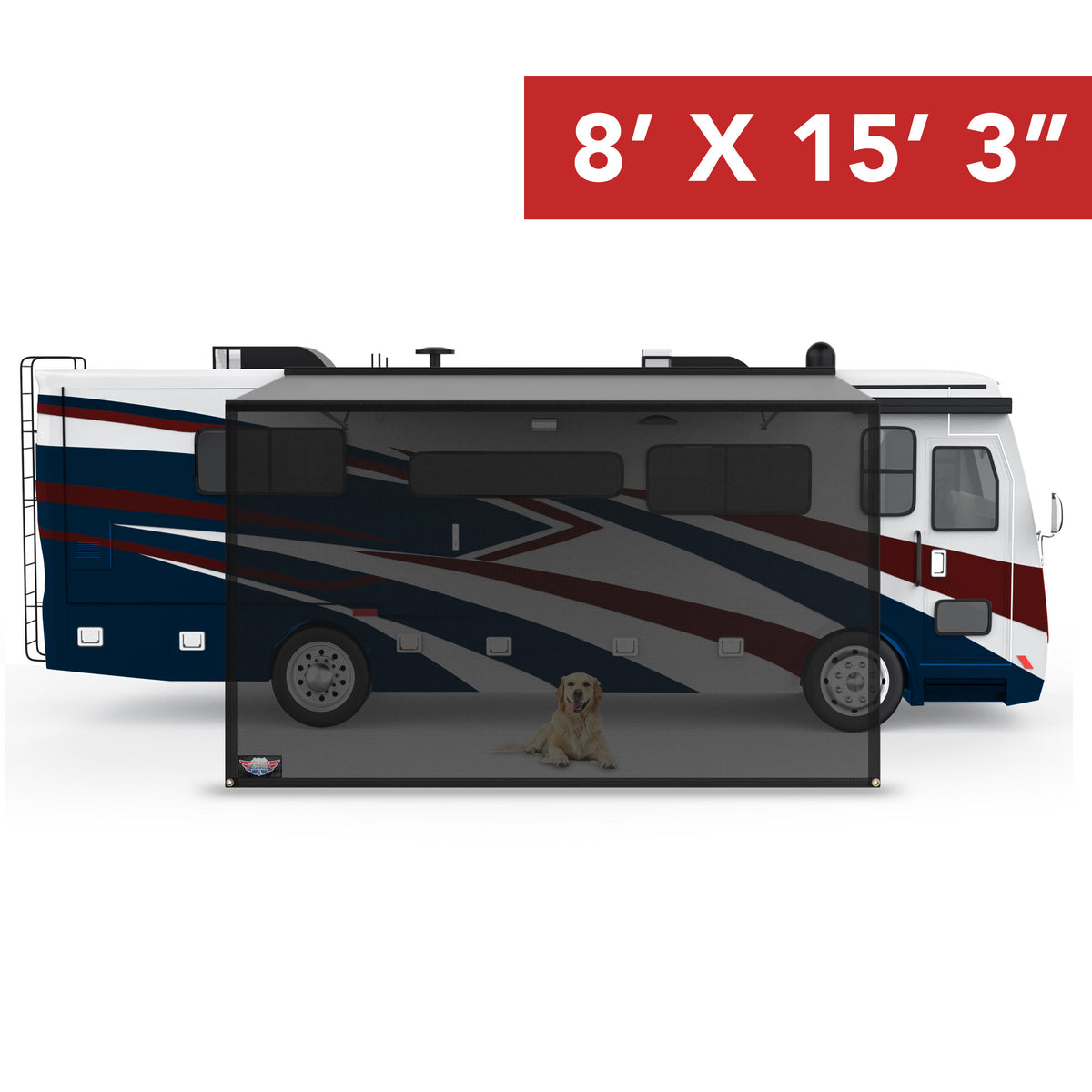 Leisure Coachworks RV Exterior Sun Shade Kit for Awning Mesh Screen (Black)
