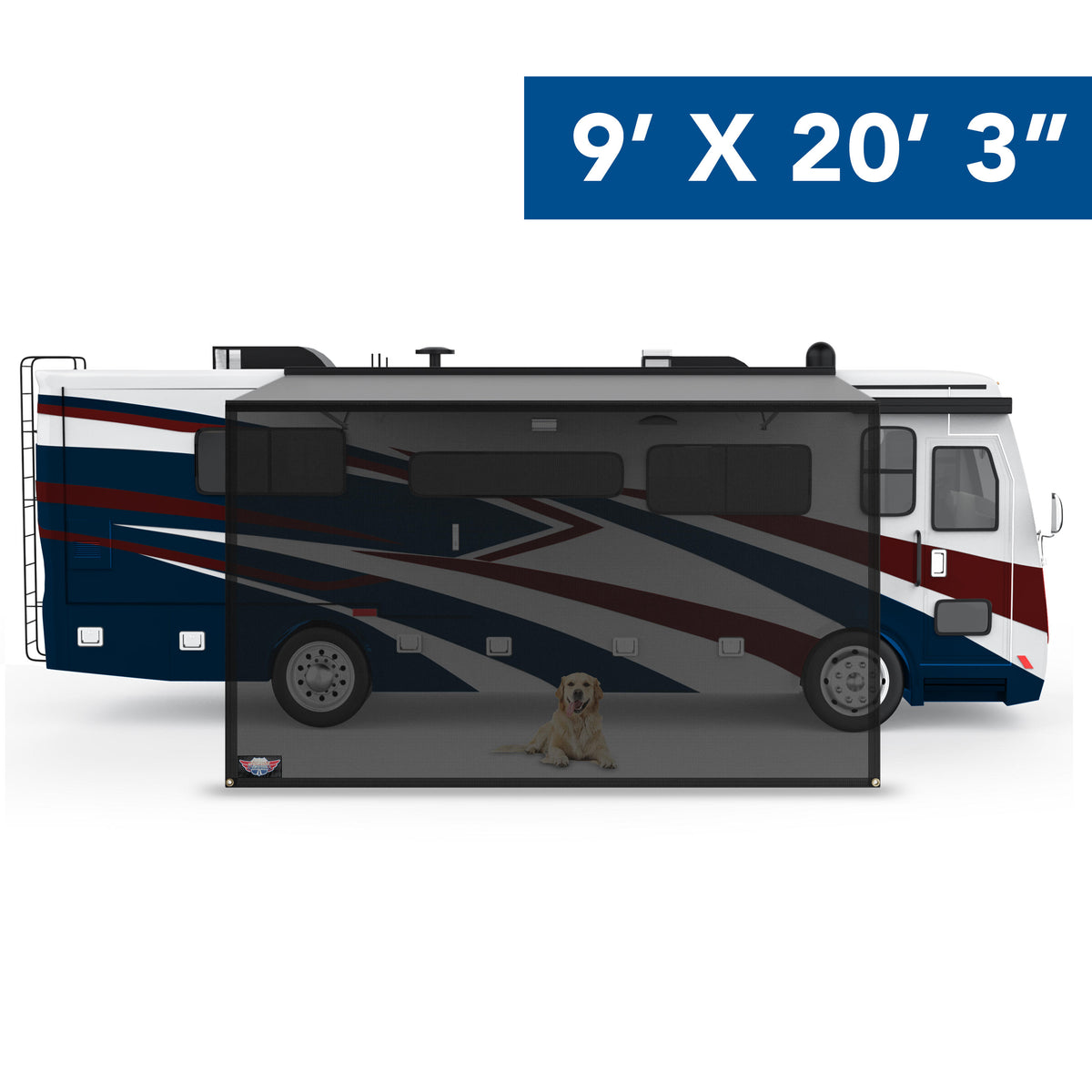 Leisure Coachworks RV Exterior Sun Shade Kit for Awning Mesh Screen (Black)