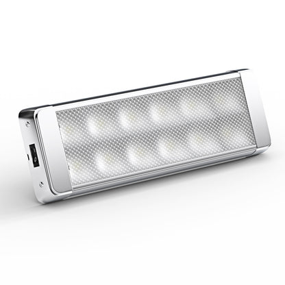 Leisure LED 12V RV Interior LED Ceiling Light Rectangle Natural White On Off Switch 1200 Lumen 10.3 Inch (Chrome)