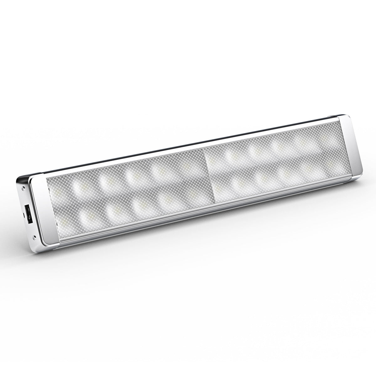 Leisure LED 12V RV Interior LED Ceiling Light Rectangle Natural White On Off Switch 1200 Lumen 10.3 Inch (Chrome)