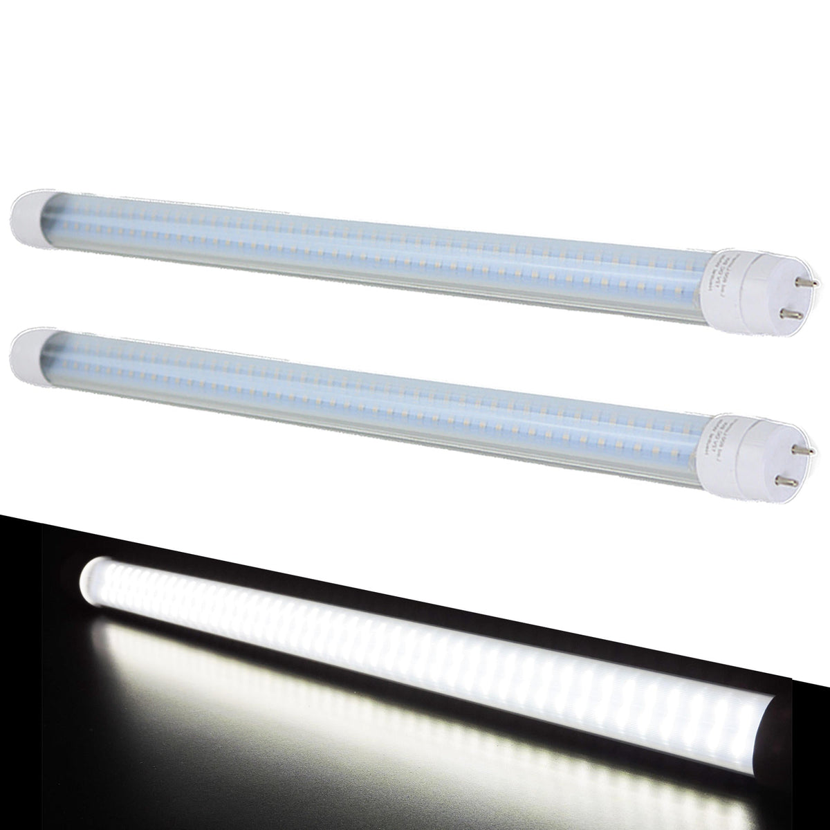 Leisure LED 12V RV Interior LED Tube Light T8 Cool White with Clear Lens 600 Lumen 18 Inch (White)