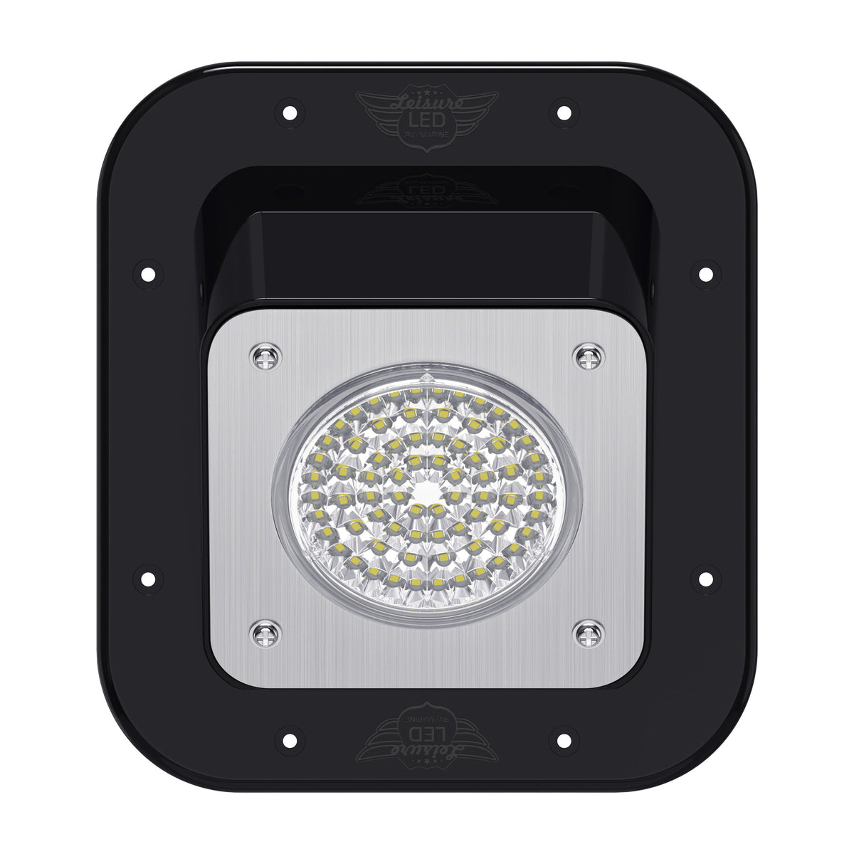 Leisure LED 12V RV Exterior LED Warrior Flood Light Square Cool White Surface Mount 1100 Lumen 8 Inch (White)