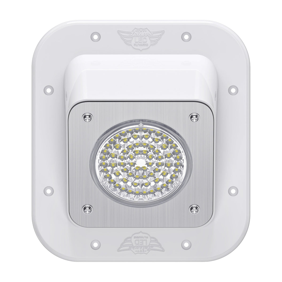 Leisure LED 12V RV Exterior LED Warrior Flood Light Square Cool White Surface Mount 1100 Lumen 8 Inch (White)