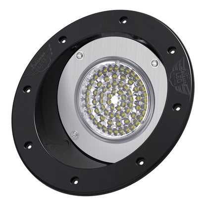 Leisure LED 12V RV Exterior LED Warrior Flood Light Round Cool White Recessed Mount 1100 Lumen 8 Inch (White)