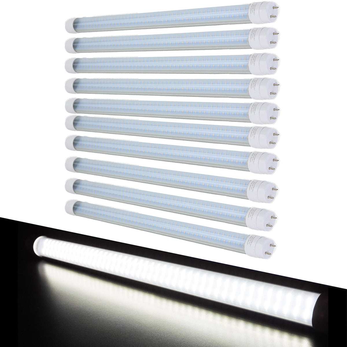 Leisure LED 12V RV Interior LED Tube Light T8 Cool White with Clear Lens 600 Lumen 18 Inch (White)