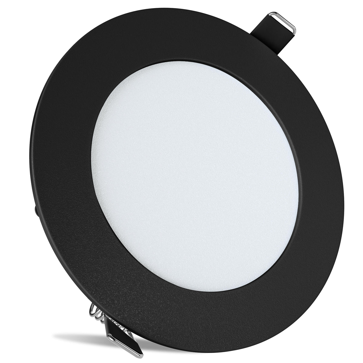 Leisure LED 12V RV Interior LED Recessed Light Cool White with Frosted Lens Aluminum Housing 4.75 Inch (Black)